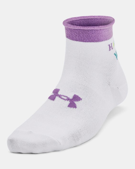 Women's UA Essential 3-Pack Quarter Socks in White image number 1